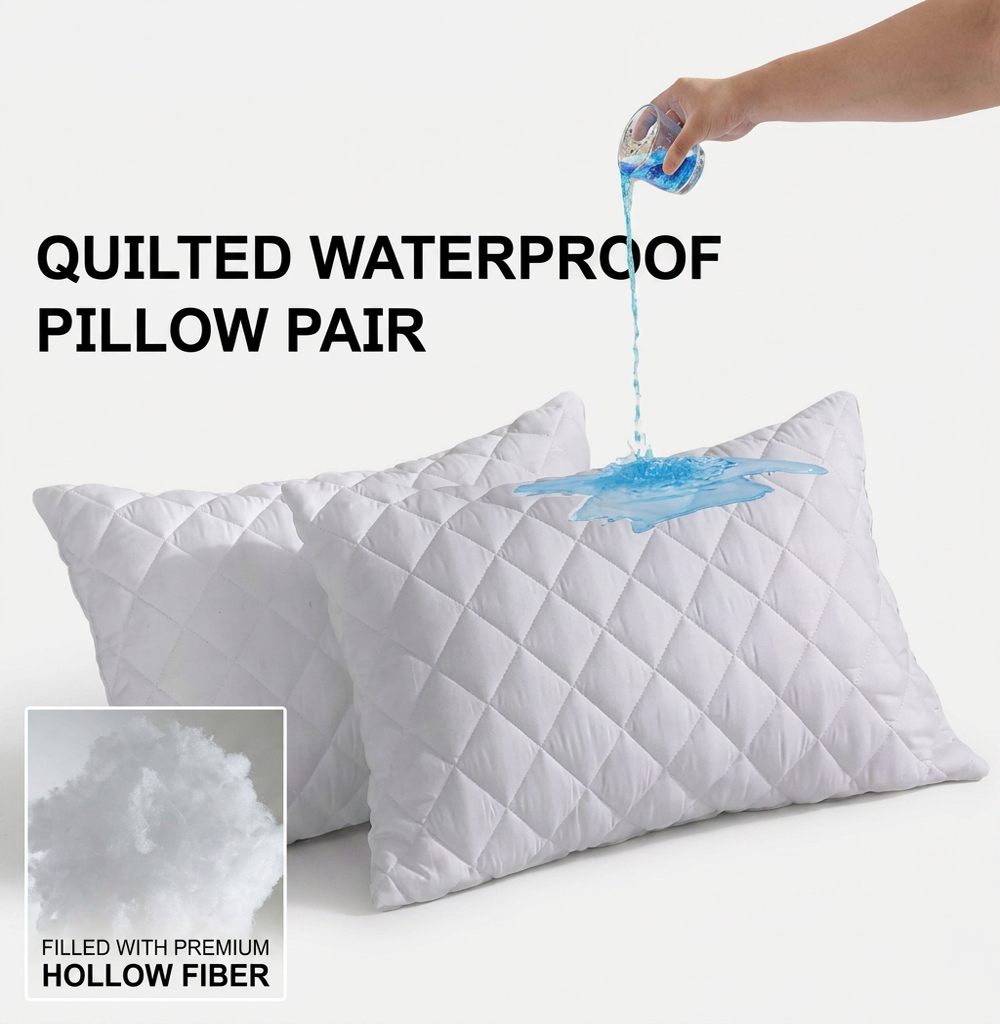 Quilted Waterproof Pillow Pair